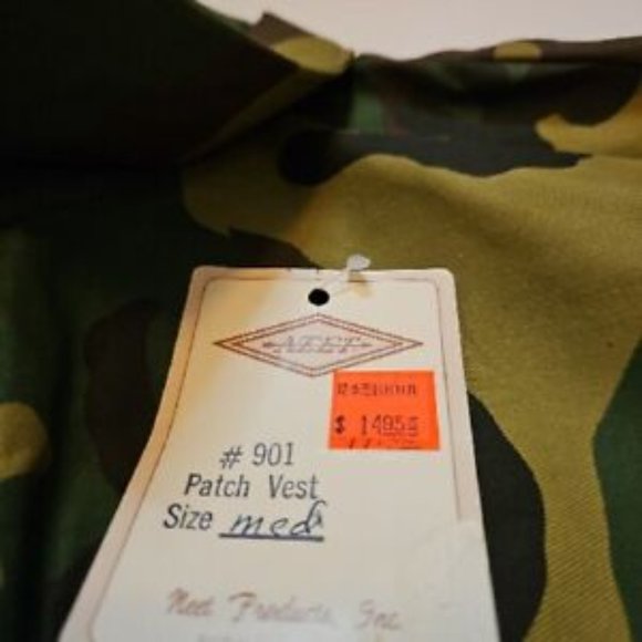 NWT Vintage Neet Camouflage Hunting Vest Men’s Camo Zip Made In USA Medium New - Picture 9 of 12